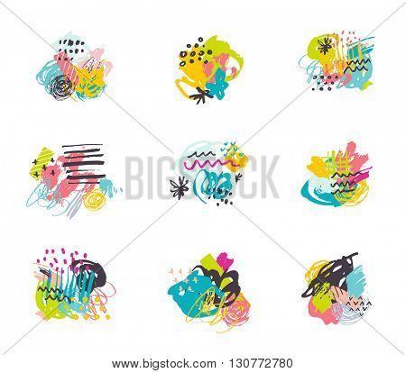 Creative hand drawn backgrounds collection. Party, birthday, wedding, mothers day invitations, cards and abstract templates 