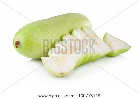 Lagenaria Vulgaris Fruit Isolated On White Background