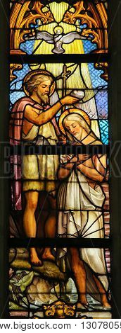 Stained Glass - Baptism Of Christ