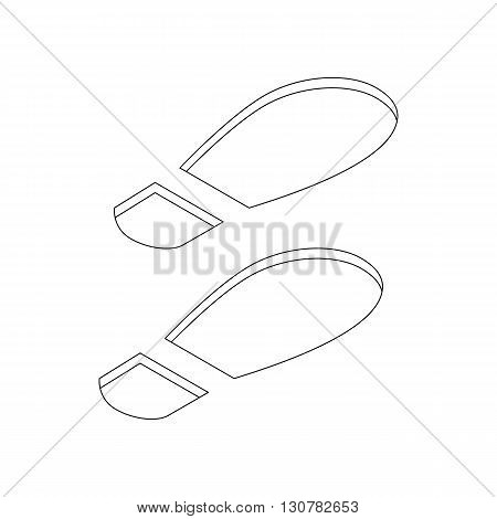 Imprint soles shoes icon in isometric 3d style on a white background