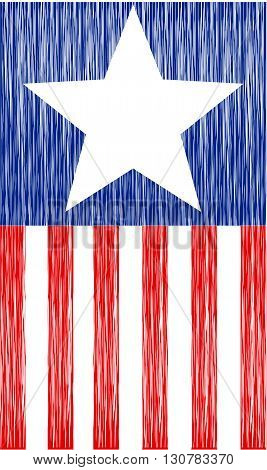 USA patriotic design map, star and striped flag