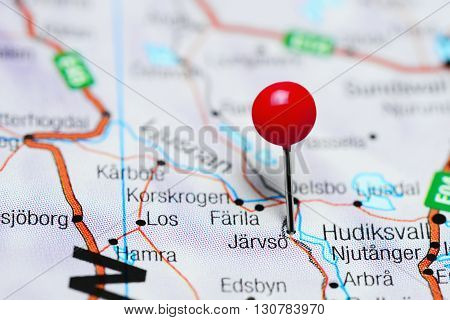Jarvso pinned on a map of Sweden