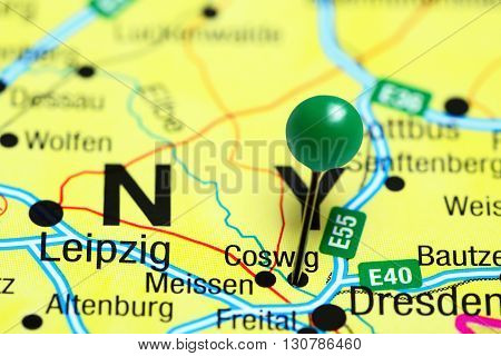 Coswig pinned on a map of Germany