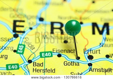 Gotha pinned on a map of Germany