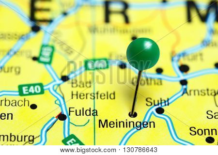 Meiningen pinned on a map of Germany