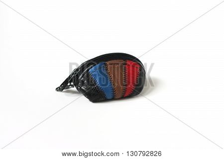 Wallet for coins on a white background.