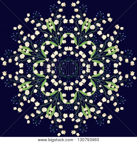 The circular pattern of lilies of the valley