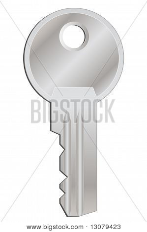 a vector illustration of a metal key