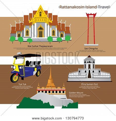 Bangkok Thailand Tourism Attractions on Rattanakosin Island Travel