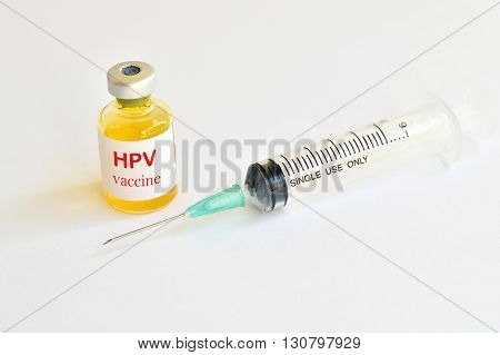 Human Papillomavirus (HPV) vaccine with syringe for injection
