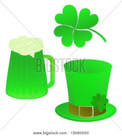 a set of vector elements for St. Patrick's day