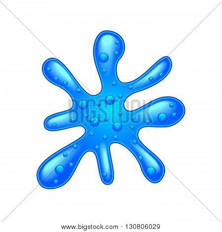 Blue amoeba isolated on white photo-realistic vector illustration