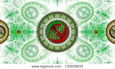 Time Machine. Mechanism and gear galactic hours. Infinity. Eternity. Mysterious psychedelic relaxation wallpaper. Sacred geometry. Fractal abstract pattern. 