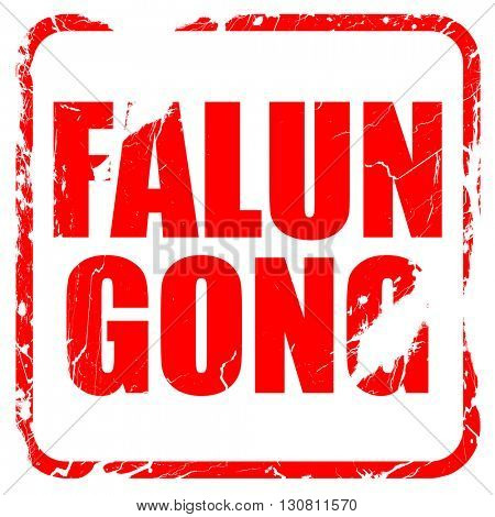 Falun gong, red rubber stamp with grunge edges