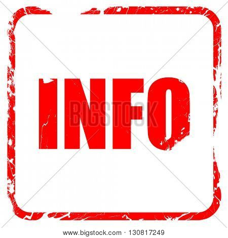 info, red rubber stamp with grunge edges