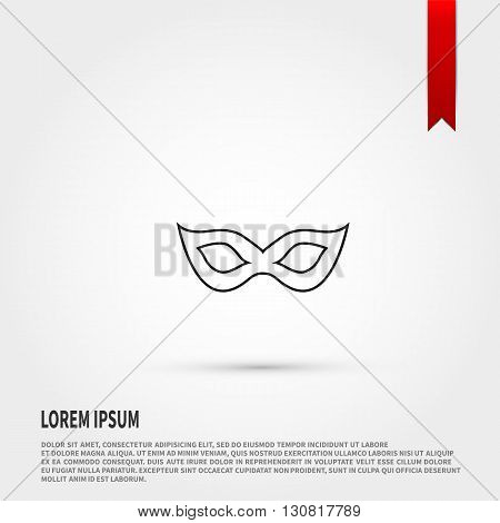 Carnival mask Icon. Carnival mask symbol. Flat design style. Template for design.
