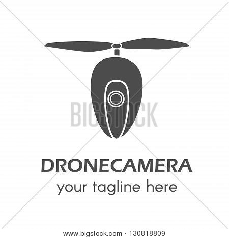 Creative drone logo. Perfect for design elements badges and labels. Drone copter