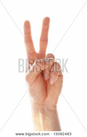 Hand White Peace Sign