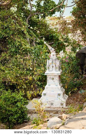 Buddhism altar in Hua Hin in Thailand. Religion symbol of south east Asia.