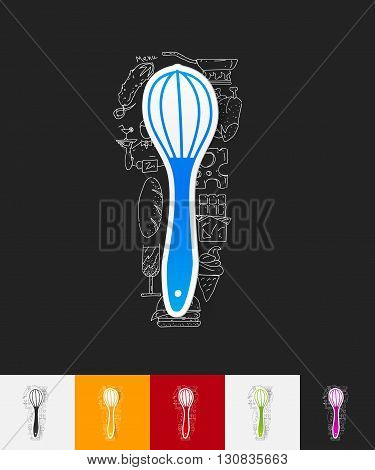 hand drawn simple elements with corolla paper sticker shadow