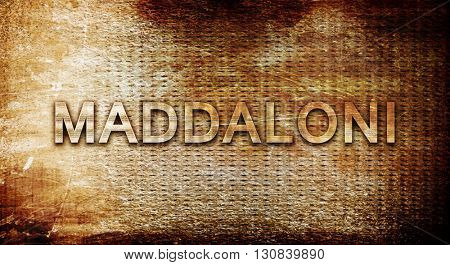 Maddaloni, 3D rendering, text on a metal background