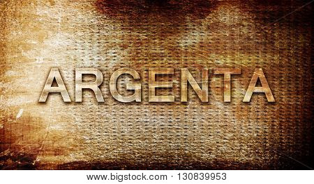 Argenta, 3D rendering, text on a metal background