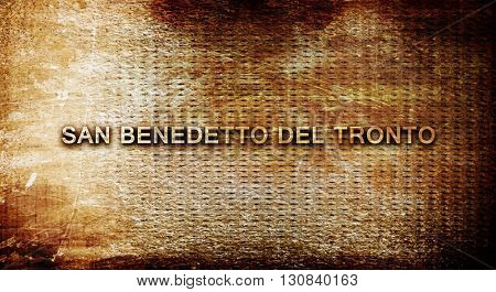 San benedetto del tronto, 3D rendering, text on a metal backgrou