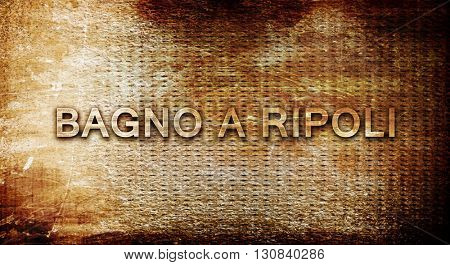 Bagno a ripoli, 3D rendering, text on a metal background