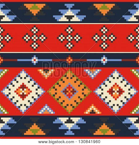 Set of vector estern europe folk seamless pattern ornaments