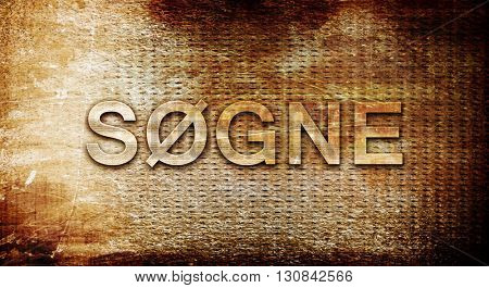 Sogne, 3D rendering, text on a metal background