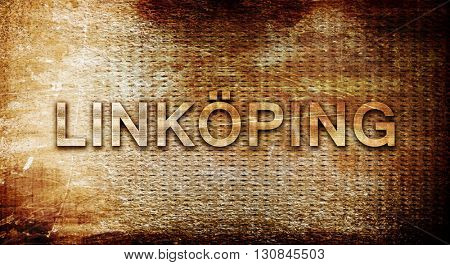 Linkoping, 3D rendering, text on a metal background
