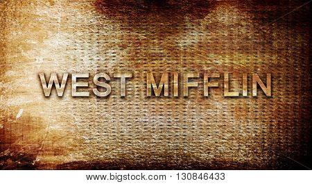 west mifflin, 3D rendering, text on a metal background