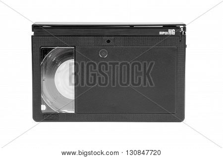 VHS-C video cassette isolated on white background with clipping path