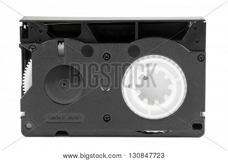 VHS-C video cassette isolated on white background with clipping path