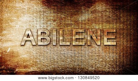 abilene, 3D rendering, text on a metal background