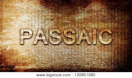 passaic, 3D rendering, text on a metal background