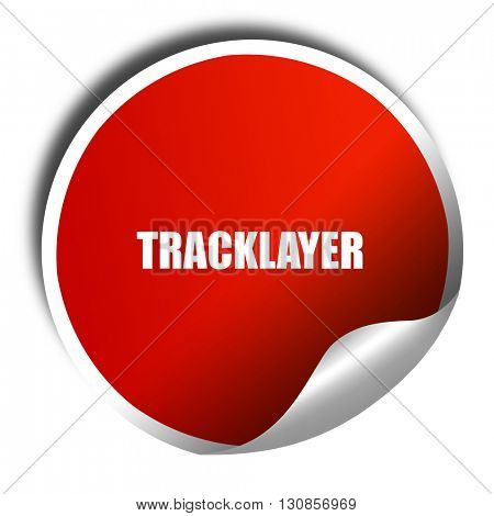 tracklayer, 3D rendering, red sticker with white text