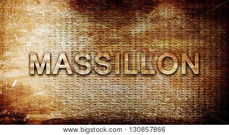 massillon, 3D rendering, text on a metal background