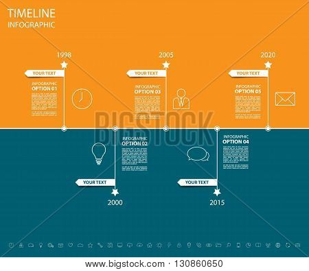 Colour Step Design Clean Number Timeline Template/graphic Or Websitevector/illustration.