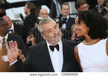 Luc Besson and Virginie Silla attend 'The Last Face' Premiere during the 69th annual Cannes Film Festival at the Palais des Festivals on May 20, 2016 in Cannes, France.