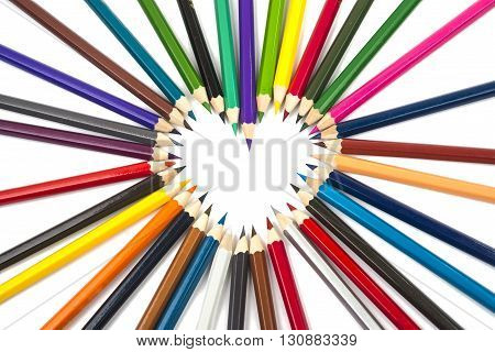 colour, concept colorful pencils isolated on white