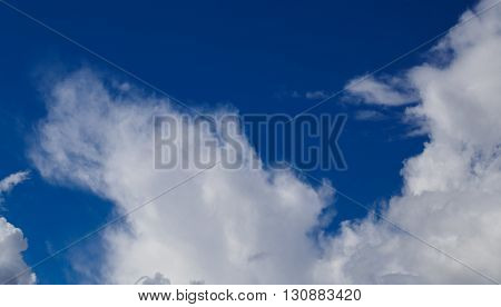 Blue sky with cloud. Meteorology. Synoptics. Good weather. Changes in the weather. Cloud Front.