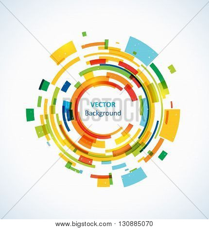 Abstract bright technology circles vector light background