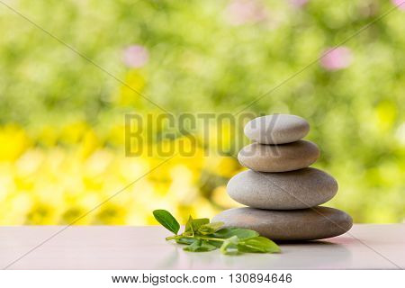 Pile Of Balancing Pebble Stones Outdoor