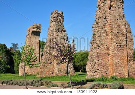 Frejus; France - april 16 2016 : the ruin of the roman aqueduct