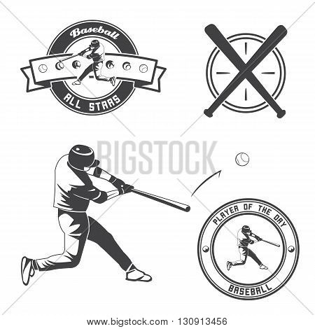 Vintage baseball label and badge. Vector illustration.