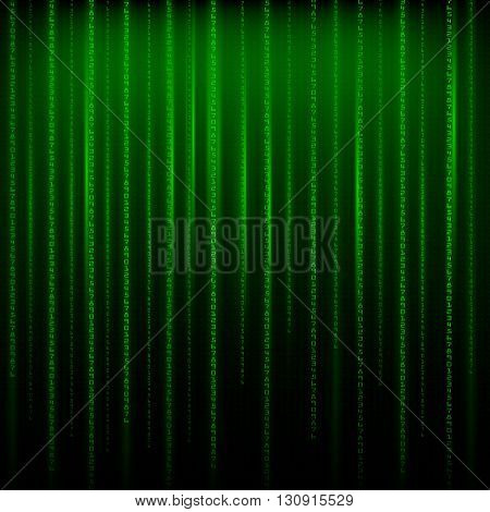 Matrix an abstract background the movement of vertical figures on a green backgroun