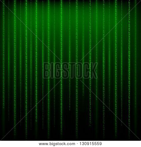 Matrix an abstract background the movement of vertical figures on a green backgroun