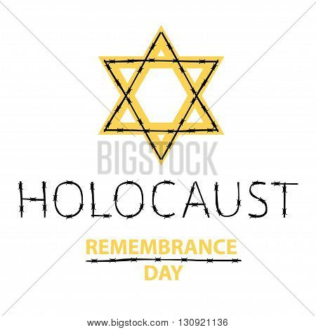 Vector holocaust remembrance day. January 27. Jewish star