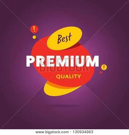 Premium quality flat abstract isolated vector illustration. Design of ad offer. Premium quality banner. Sale sticker. Premium quality sticker. Promo offer. Premium quality badge. Special offer ad tag. Premium quality label. Vector icon of premium quality.
